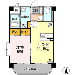 チェリーブランチ 3階1LDKの間取り