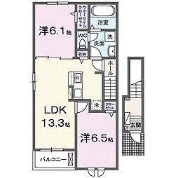 四季夏 2LDKの間取図画像