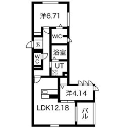 セジュール西明石 2LDKの間取図画像