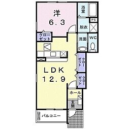 ディオール1 1LDKの間取図画像