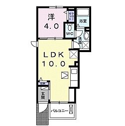 プロスペラール 1階1LDKの間取り