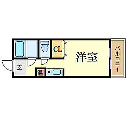 アークみささぎ ワンルームの間取図画像