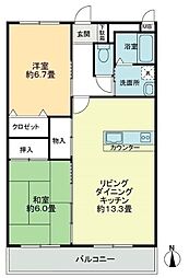 フォブール太田南 1階2LDKの間取り