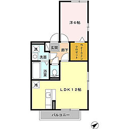 セルフィーユ 1LDKの間取図画像