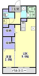 スカイコート大王 1LDKの間取図画像