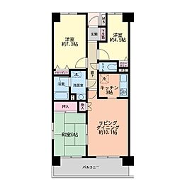習志野台野村ハイツ 3階3LDKの間取り