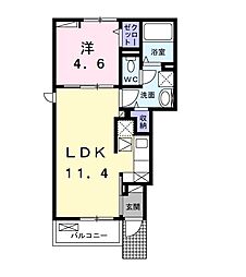 K.Z will E 1LDKの間取図画像