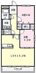 ハートフルマンションステラ 2LDKの間取図画像