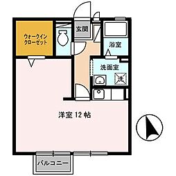 センチュリーガーデンC ワンルームの間取図画像