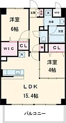 ザ・グレース京都岡崎 2階1SLDKの間取り