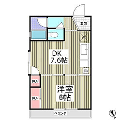 ダイドー壱番館 1DKの間取図画像