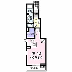 メゾンタウルス2 ワンルームの間取図画像