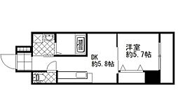 ラプラージュ 6階1DKの間取り