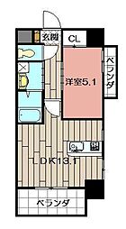 MDIシエルコンティーレ曽根北町 1LDKの間取図画像