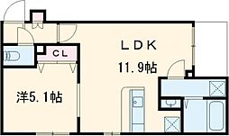 liberte3 1LDKの間取図画像