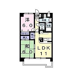 ヴェルドミール藤倉 2LDKの間取図画像