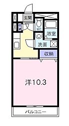 Ｈｙｄｅ　Ｐａｒｋ 3階1DKの間取り
