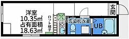 Brownieトツカ ワンルームの間取図画像