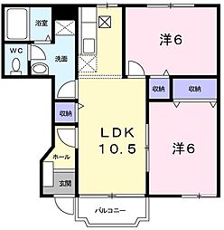 ラベンダーヒルズ4 2LDKの間取図画像