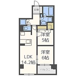 グレンパーク梅田北 2LDKの間取図画像