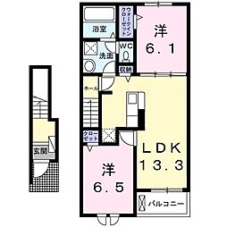 プラーンドル12 2LDKの間取図画像