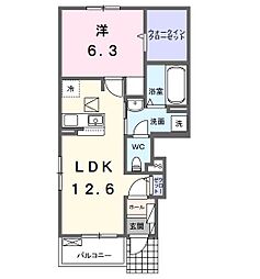 プラーンドル15 1LDKの間取図画像