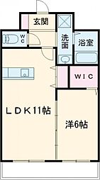 グレイスフル光の森 1階1LDKの間取り