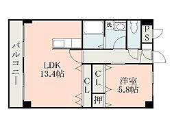 メゾン・ロアジス 3階1LDKの間取り
