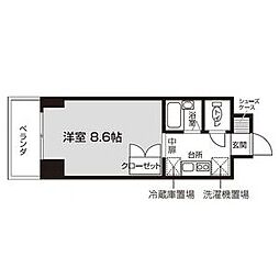 三甲仙台ビルStudio仙台 1Kの間取図画像