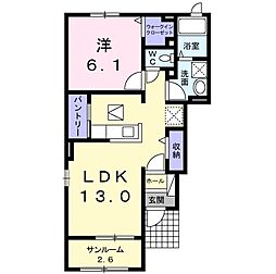 ブライト3 1LDKの間取図画像