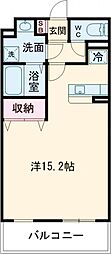 ベラルーチェB ワンルームの間取図画像