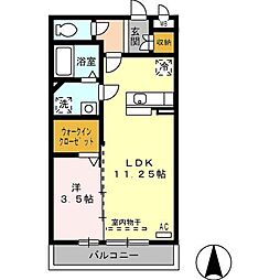 メゾン グラーブル 3階1LDKの間取り