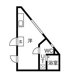 four新板橋 2階ワンルームの間取り