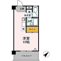 メゾン・ド・モンマルトル 5階ワンルームの間取り