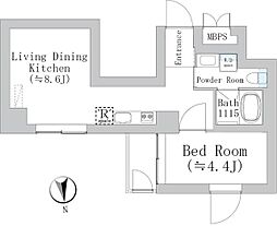 コートブリーズ板橋西台 103 1階1LDKの間取り