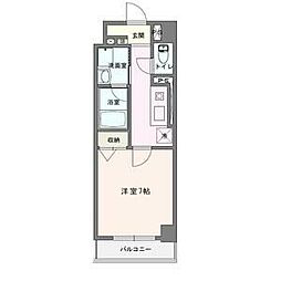 DIAMOND　MOON 4階1Kの間取り