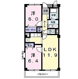 アプリコーゼ 2LDKの間取図画像