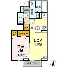 アルフェラッツ 1LDKの間取図画像
