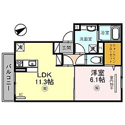 シャルムソフィア 1LDKの間取図画像