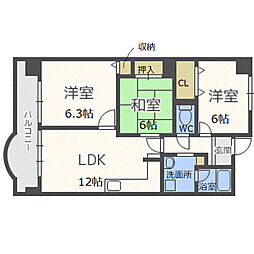 メゾンリーガル48 3LDKの間取図画像