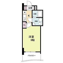 セレニテ桜川駅前プリエ 1Kの間取図画像