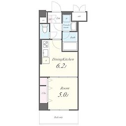 サンガーデン 2階1DKの間取り