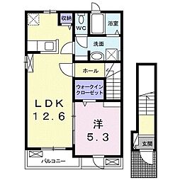 サンフラワーA 1LDKの間取図画像