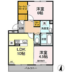 ソラーナ 2LDKの間取図画像