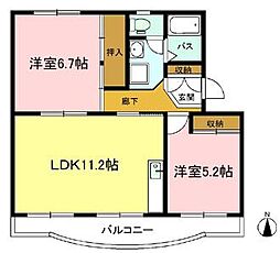 サンハイム 2LDKの間取図画像