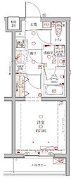 クレヴィスタ常盤台 1Kの間取図画像