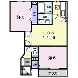 ペガサスK・FC 2LDKの間取図画像