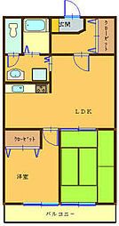 リベラルポート中央 2LDKの間取図画像
