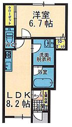 阿武隈急行 丸森駅 徒歩20分の賃貸アパート 1階1LDKの間取り