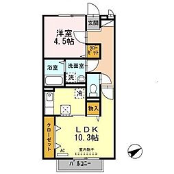 ポルティエ 1LDKの間取図画像